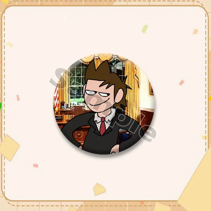Фото Забавные значки-броши E-Eddsworld с Тордом Эддом (мем), мультяшные значки для сумок, обуви, головных уборов, аксессуары, украшения, игрушки, подарки №4