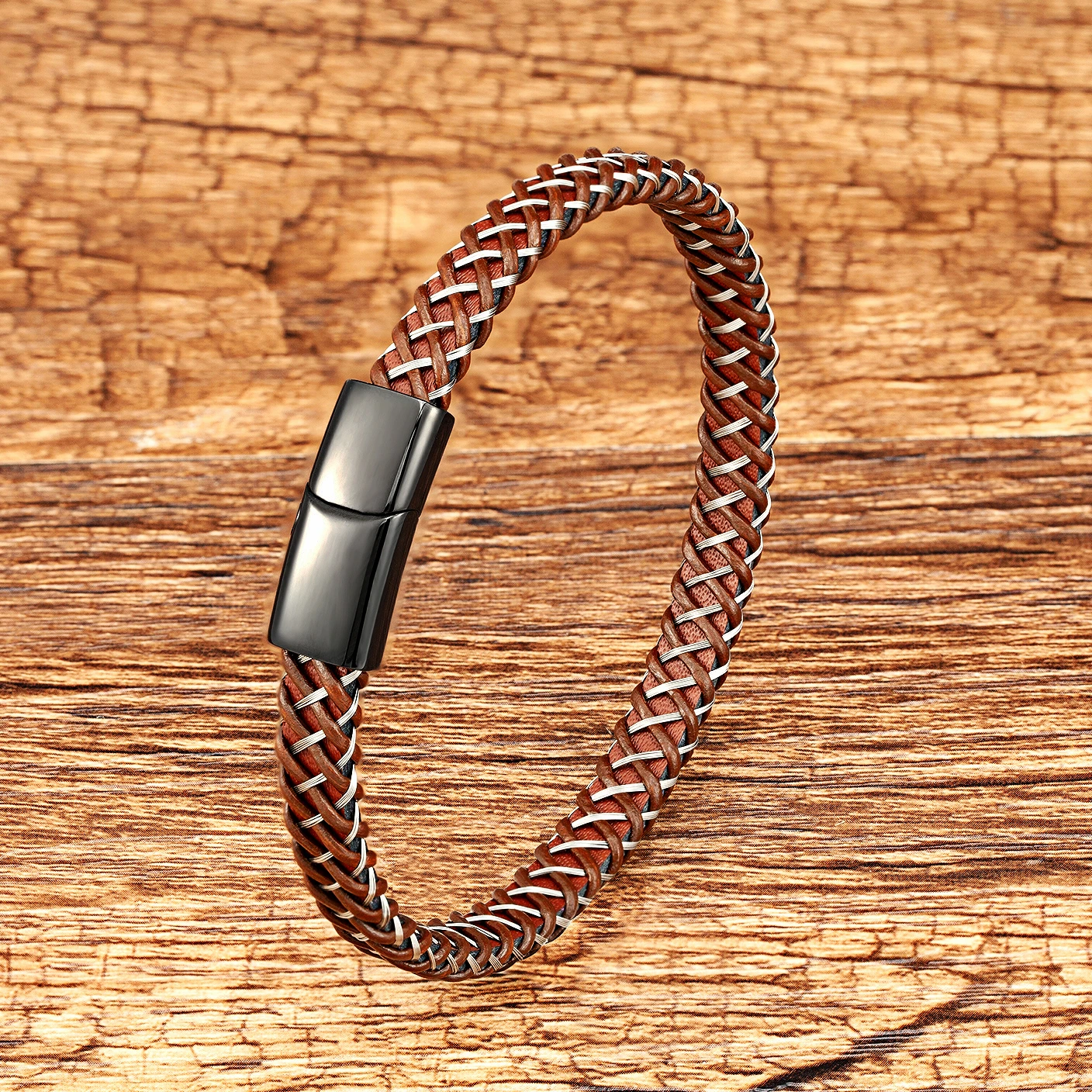 

Stainless Steel Fashion Simple Rope Chain Bracelet For Women Men Minimalist Woven Leather Charm Bracelet Party Jewelry Gift