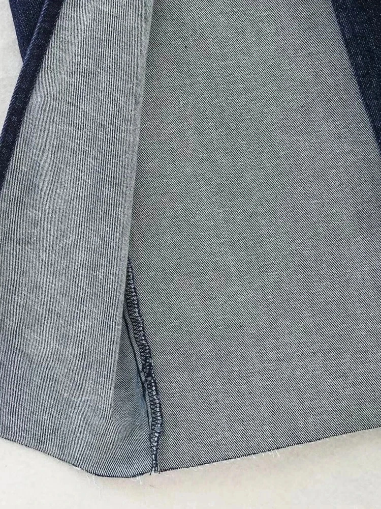 Платье женское длинное джинсовое без бретелек с открытыми плечами и открытой