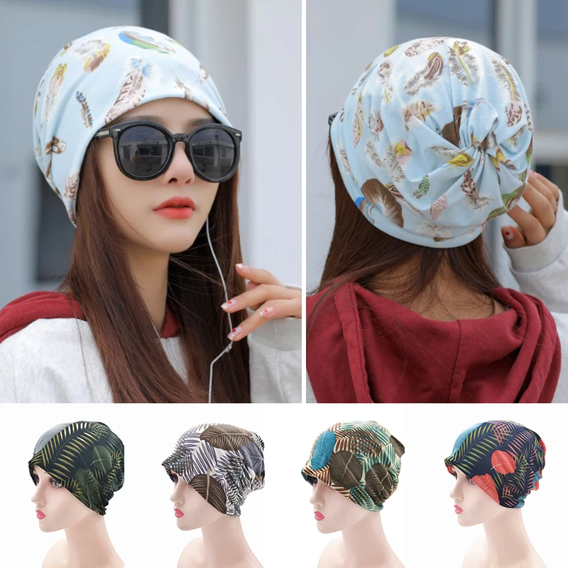

Cotton Women's Baggy Slouchy Beanie Hat Sport Casual Headwear Hair Loss Headscarf Cancer Chemo Caps Spring Summer Hat