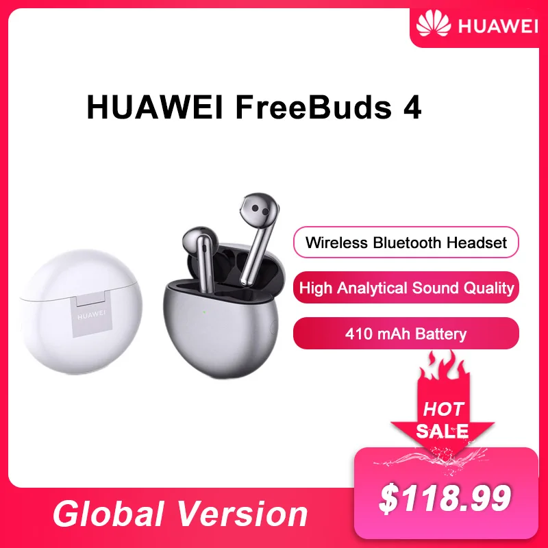 

Беспроводные наушники Huawei FreeBuds 4, Bluetooth, активное шумоподавление