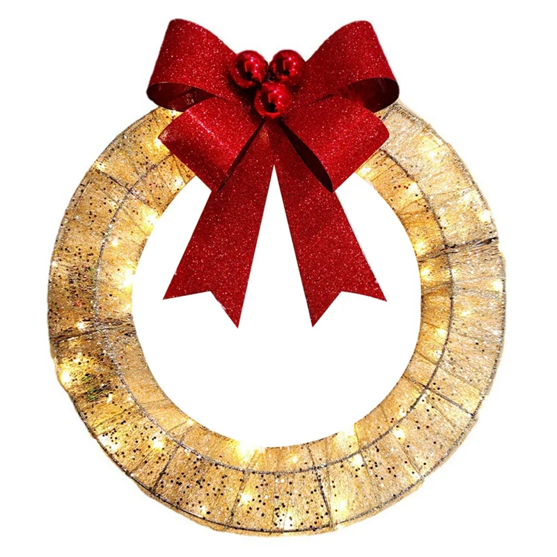 

1 PCS Stair Christmas Garland For Stairs, Door, Fireplace, Window, Outdoor Indoor Christmas Decor + Light 20Inch