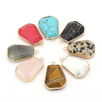 natural stone cube pendants irregular tiger eye labradorite crystal for jewelry making diy women necklace earring gifts