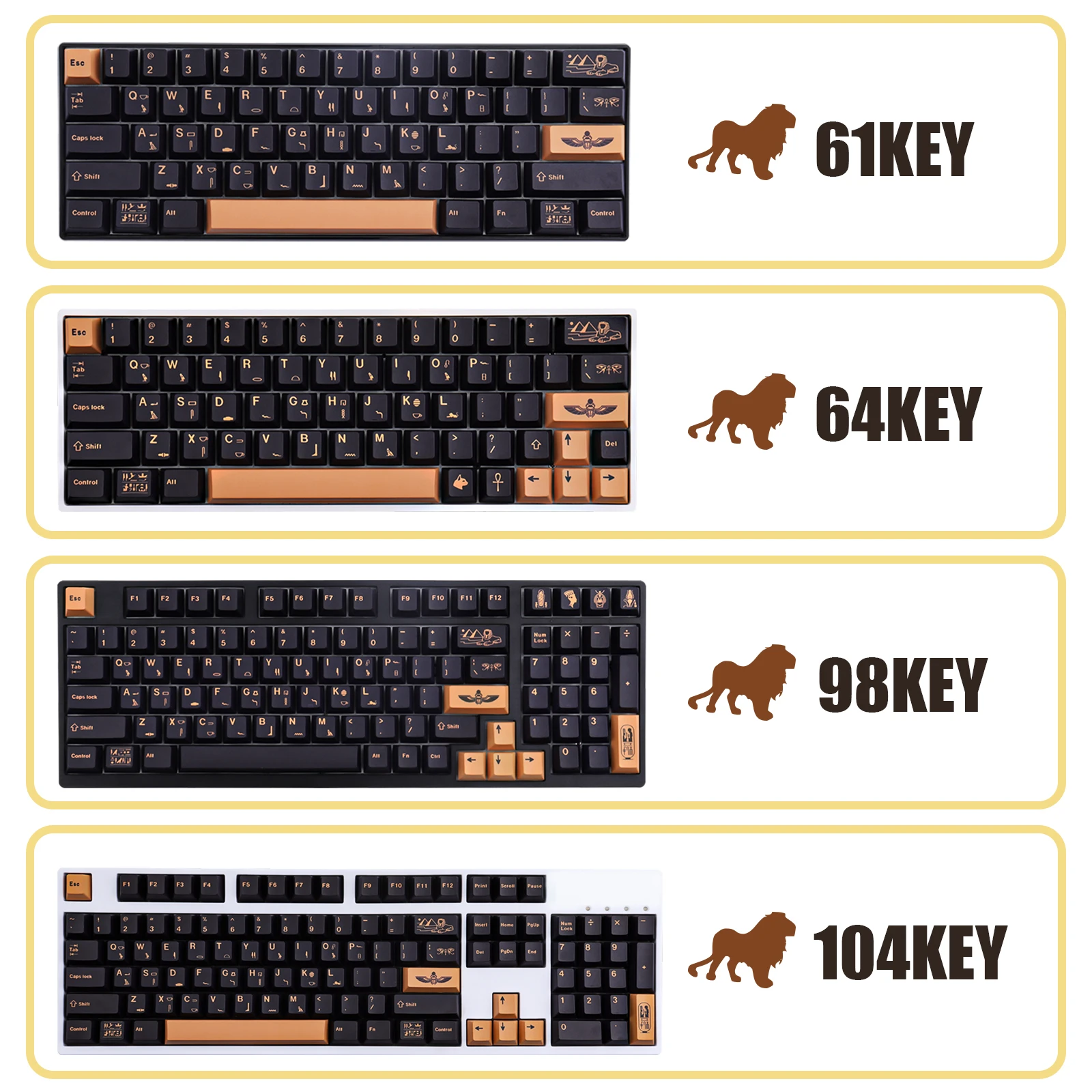Клавиши GMK имя Фараона PBT, 129 клавиш, вишневый профиль, краситель SUB GMK, персонализированные колпачки клавиш для механической клавиатуры Cherry MX Switch (art.: 3920bc96a1685) - 3920bc96a1685