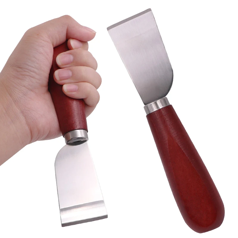 Ручной нож для резьбы по коже из нержавеющей стали с деревянной ручкой ...