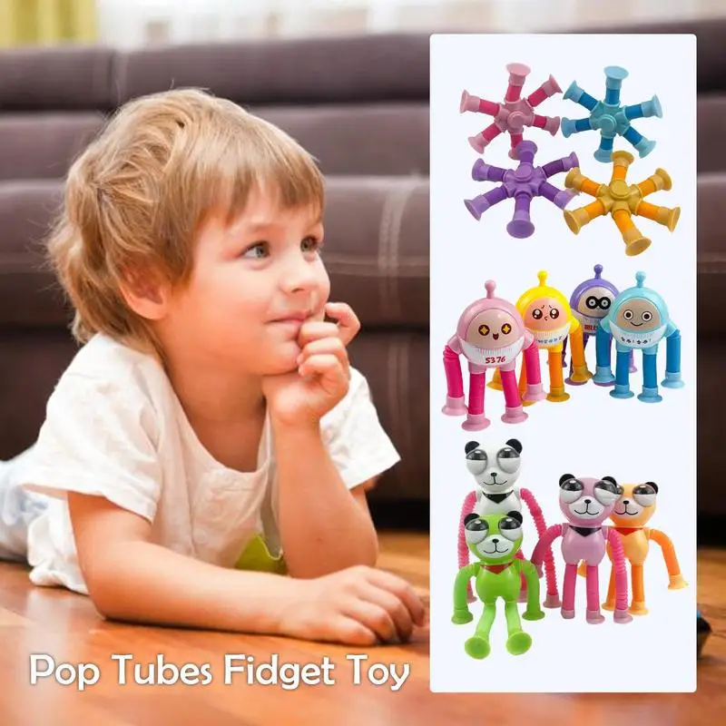 

Pop Tubes Fidget Toy Children Suction Cup Stress Relief Telescopic Giraffe Fidget Toys Sensory Bellows Toys Anti stress Squeeze