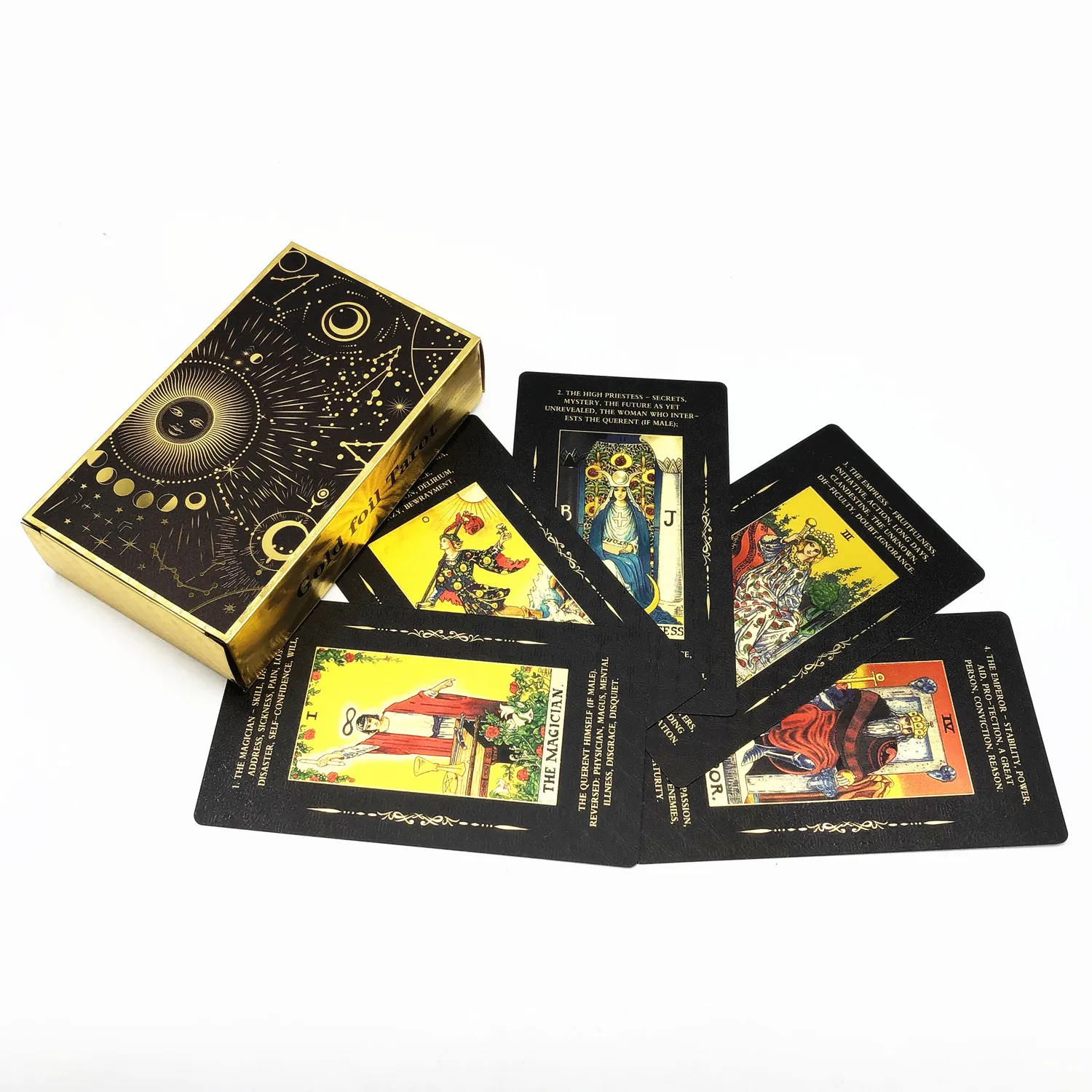 

1 Deck Gold Tarot Plastic Oracle Cards Waterproof Durable Home Board Game Divination 78 Cards L720