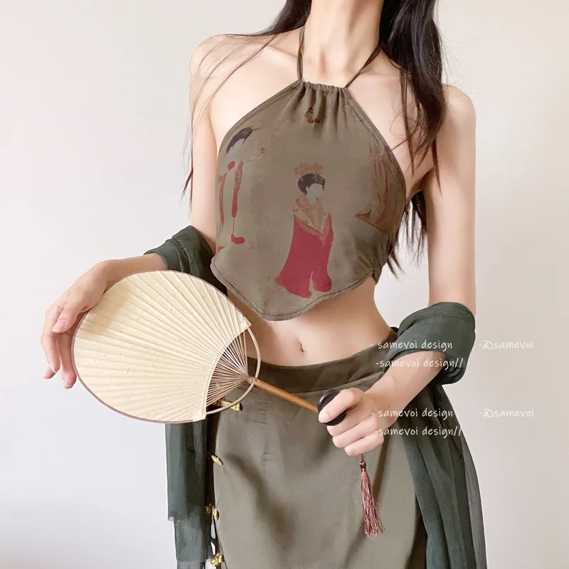 

Dudou Nightwear Sexy Lingerie Women Ladies Gift Chinese Bellyband Traditional Cheongsam Open Crotch Nightdress Sexy Babydoll