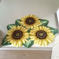 Sunflower Rug for Kitchen Rug Yellow Flower Floor Mat Modern Rustic Carpet Washable Non-Slip Bathroom Mat for Bedroom Foyer