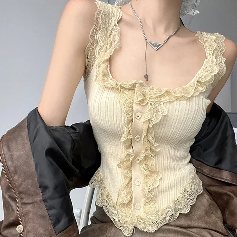 Новые сексуальные универсальные простые кружевные шикарные топы на бретелях для