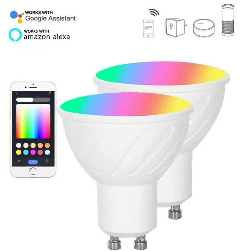 

Умсветильник Светодиодная лампа с регулировкой яркости, Wi-Fi, RGB, 5 Вт