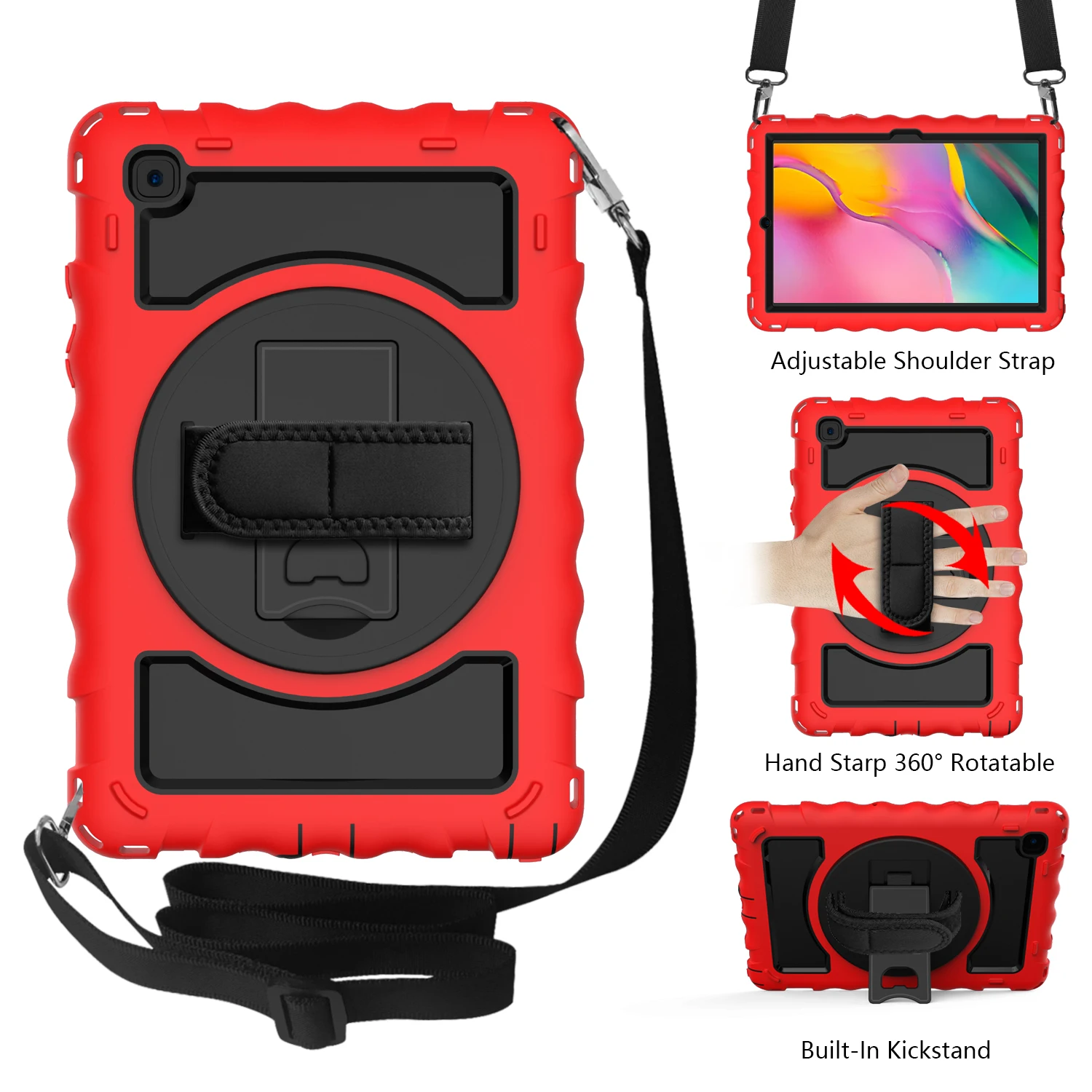 

Shockproof Kids Safe PC Silicon Hybrid Stand Full Body Tablet Cover For For Samsung Tab A8.0 T290 T295 A8.4 A10.1 A7 10.4 Case