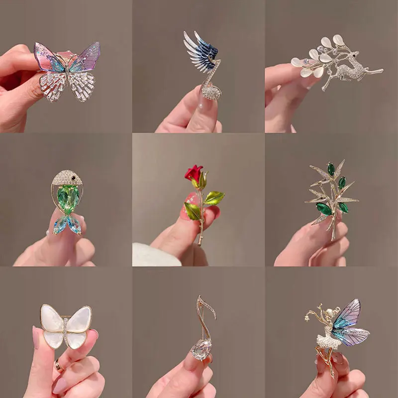 

Korean Fashion Insect Butterfly Dragonfly Crystal Brooch Rhinestones Pearl Flower Lapel Pin Luxulry Jewelry Brooches Accessories