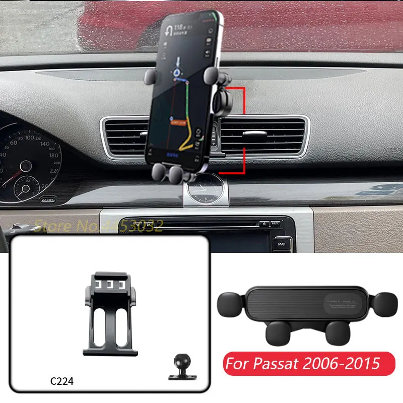 

1 комплект для Volkswagen Passat B7 B6 R36 2006-2015, автомобильный держатель для мобильного телефона, GPS, гравитационный навигационный кронштейн, горизонтальные аксессуары