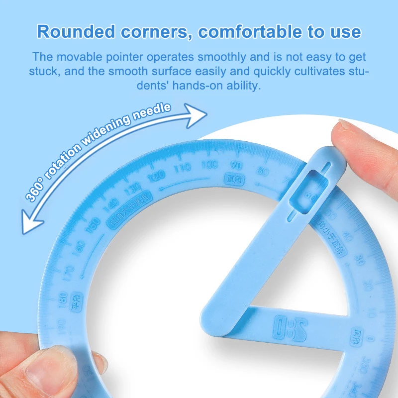 1 шт. транспортир на 360 градусов студенческий угловой считыватель учебные пособия