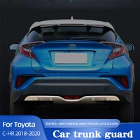 car trunk door sill plate protector for toyota c hr 2018 2020 rear bumper guard mouldings pad trim cover strip car styling