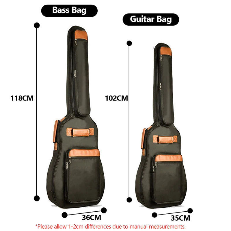 Thicken Guitar Case 8mm Electric Bass Bags 600D Waterproof Guitar Backpacks Cover With Shoulder Straps Black Handbags XA261M