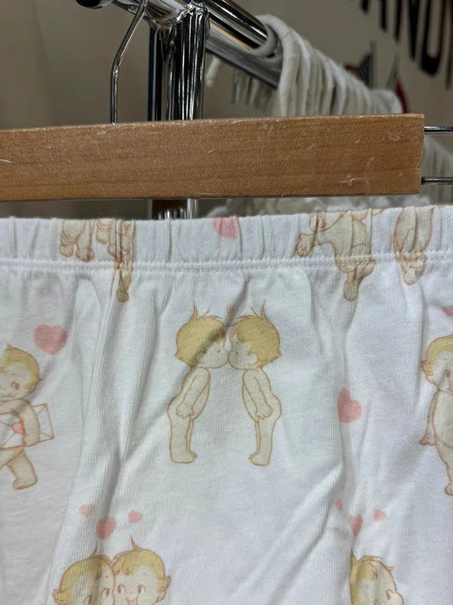 Футболка с принтом ангела и сердца комплект шортами женские летние футболки