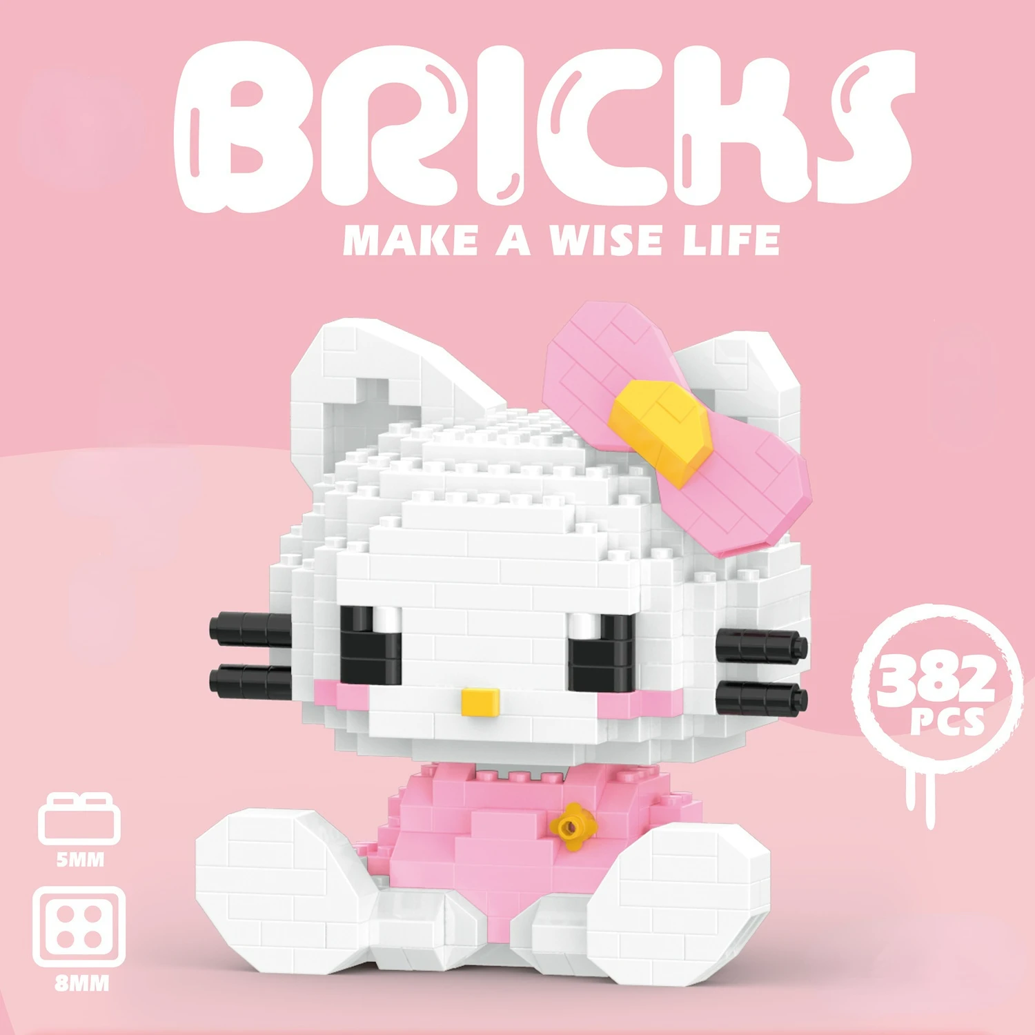 

Sanrio Kuromi Hello Kitty Cartoon Building Blocks Melody Small Particle Assembly Toys Purin Cinnamoroll Birthday Gift Ornaments
