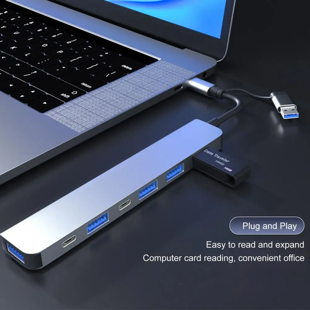 

Data Transfer High-strength 7-in-1 USB Type C Hub Computer Accessories