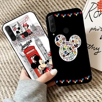 cartoon mickey minnie mouse for huawei honor 9x 8x pro for honor 10x lite phone case silicone cover coque back liquid silicon