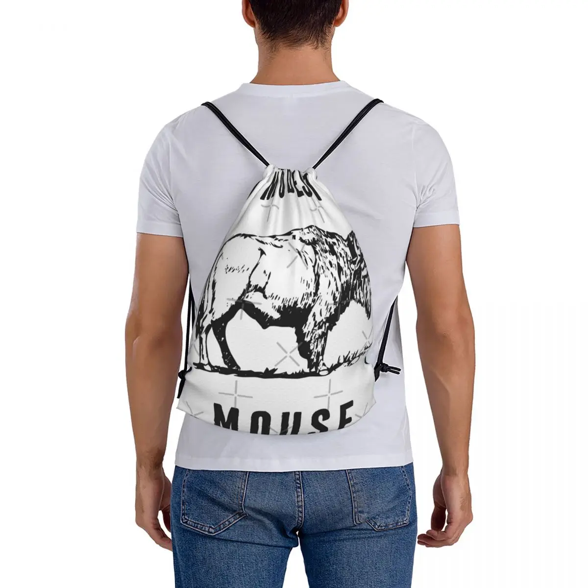 Рюкзак со шнурком в виде скромной мыши и буйвола рюкзак для девочек спортивные