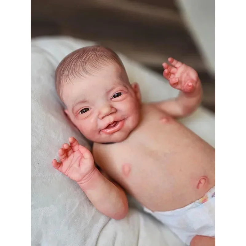 Кукла реборн 49 см силиконовая полноразмерная с 3d-рисунком Чарли улыбка лицо