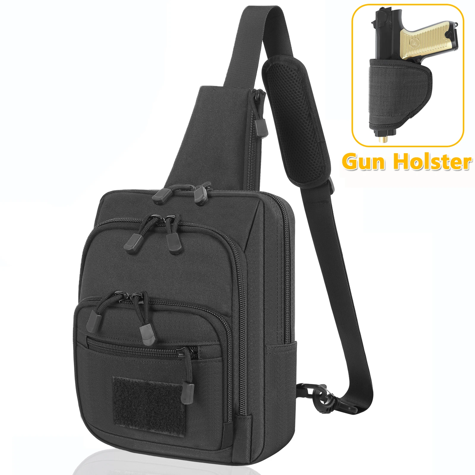 

Tactical Gun Bag Concealed Shoulder Pistol Bag With Gun Holster Military Crossbody Sling Chest Pack for Outdoor Hunting Hiking