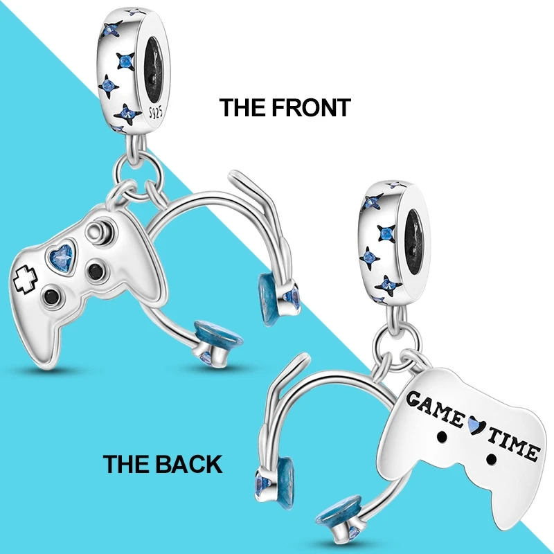 

Game Handle and Headphone Pendant Charms 925 Silver Fit Pandora Bracelet Necklace Festival Gift For Women Support Dropshipping