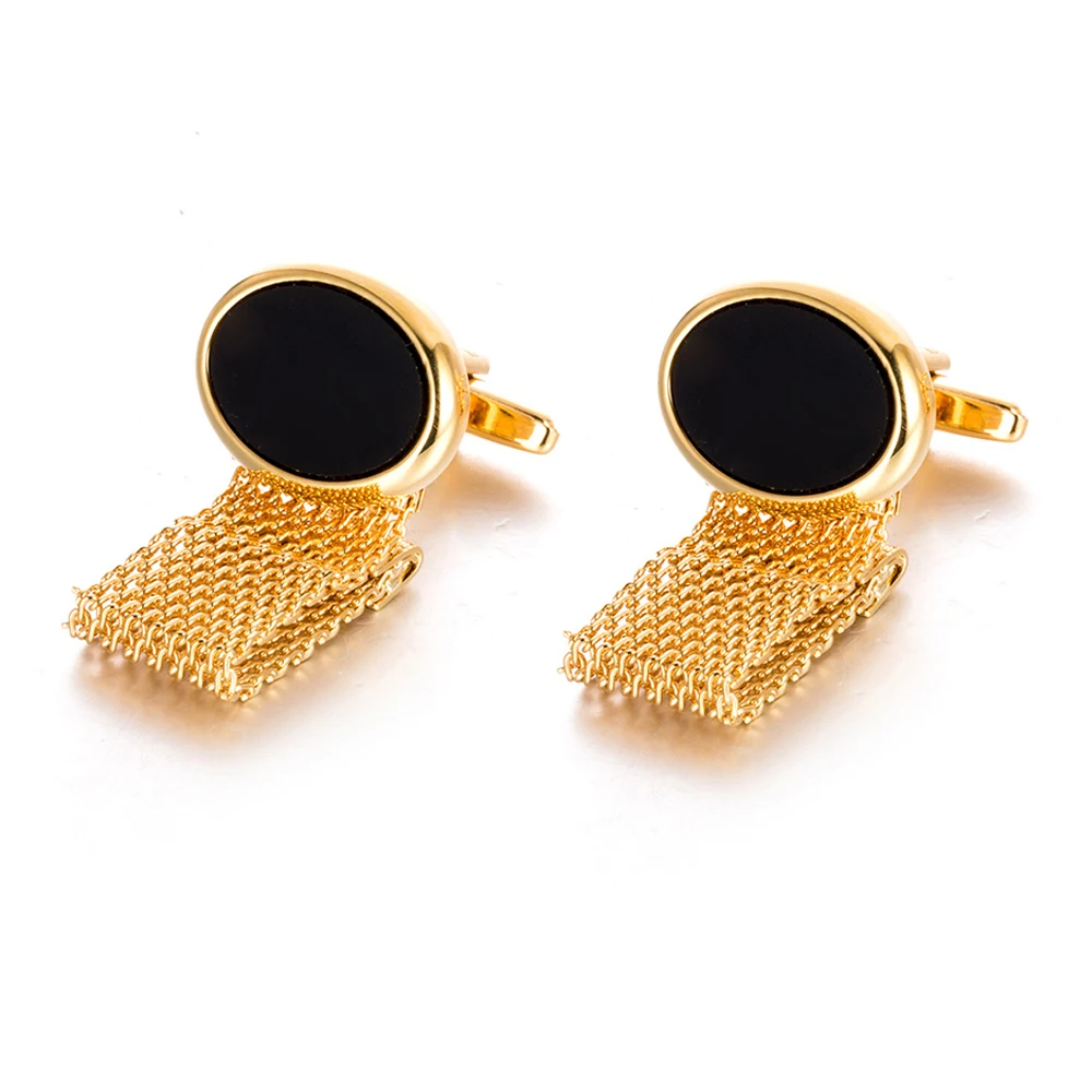 Cufflinks for Men TOMYE XK21S043 High Quality Luxury Chain Ellipse Gold Formal Business Casual Cuff Links Button Wedding Gift