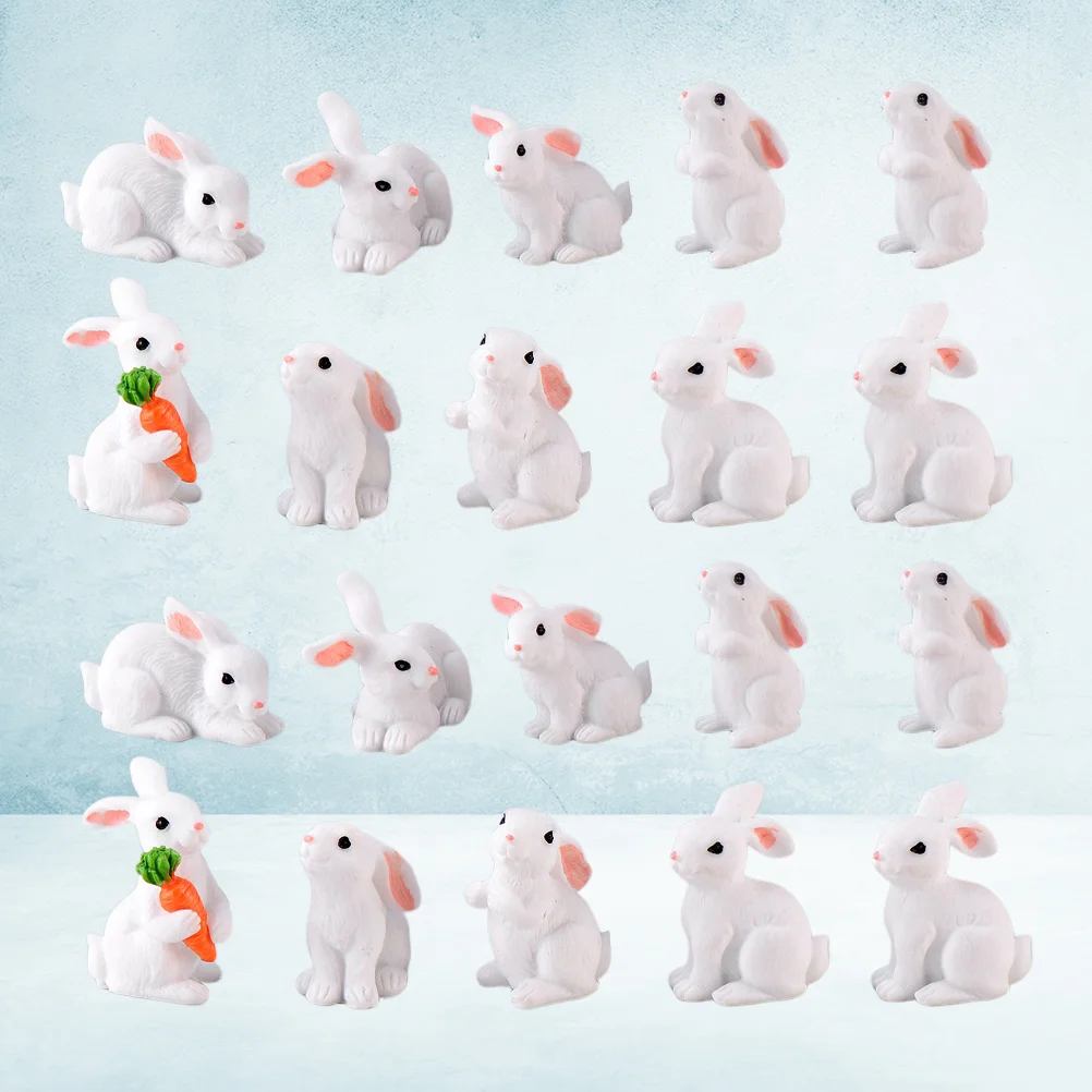 

Rabbit Miniature Easter Figurines Animal Year Mini Decoration Ornament Statue Resin New Chinese Miniatures Party Decorations Toy