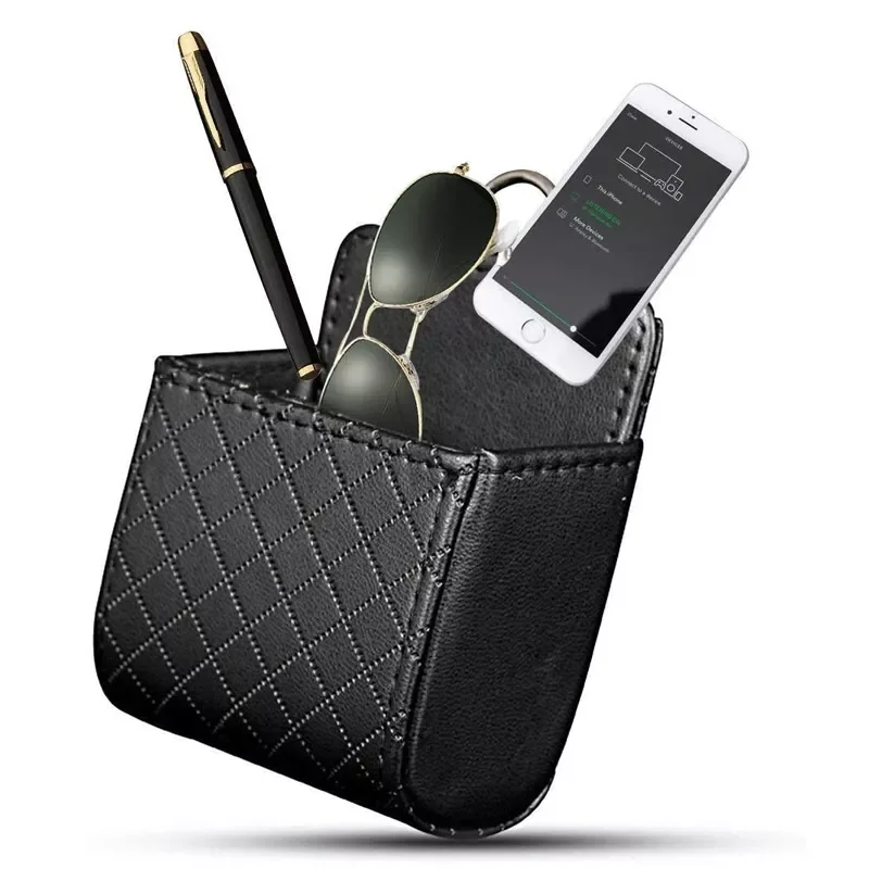 

Car Outlet Vent Seat Back Tidy Storage Box PU Leather Coin Bag Case Pocket Organizer Hanging Holder Pouch Free Shipping