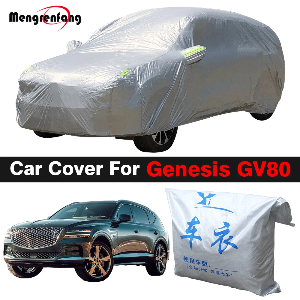 

Полный автомобильный чехол для Genesis GV80, внедорожник, уличный, анти-УФ, солнце, дождь, снег, ветрозащитный чехол, пылезащитный