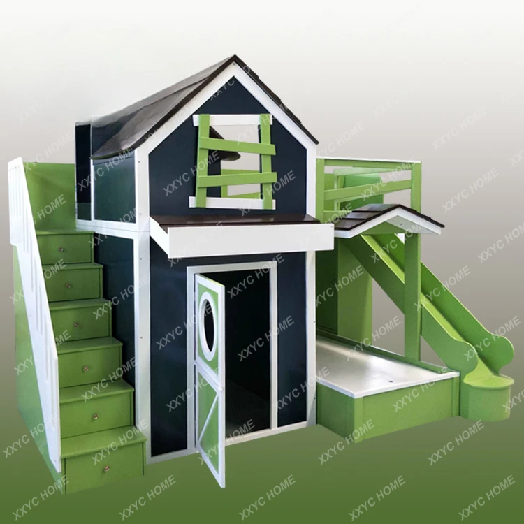 Кровать в мультяшном стиле Роскошная детская двухъярусная кровать из цельной