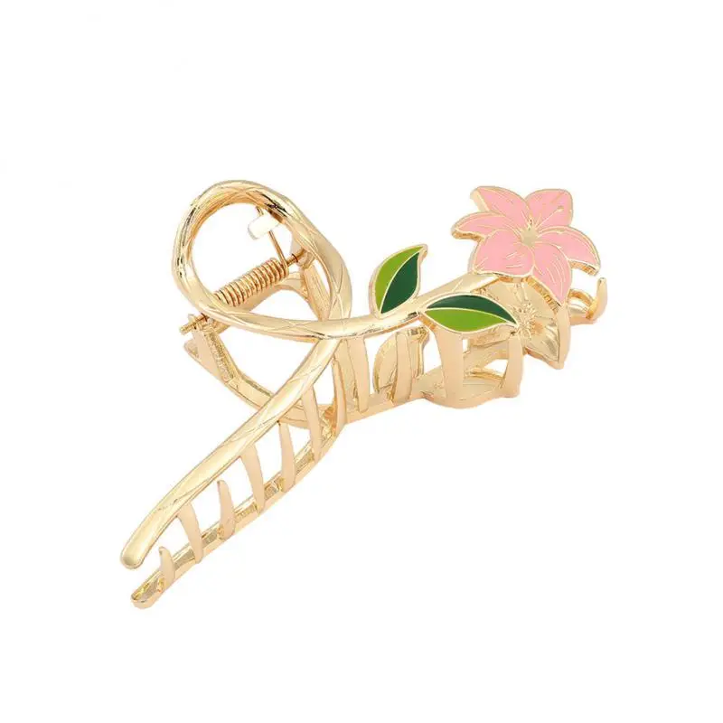 

Metal Ponytail Claw Clip Temperament Elegant Shark Clip Opal Flower Hollow Claw Clip For Women Girls Hair Accessories Hair Claw