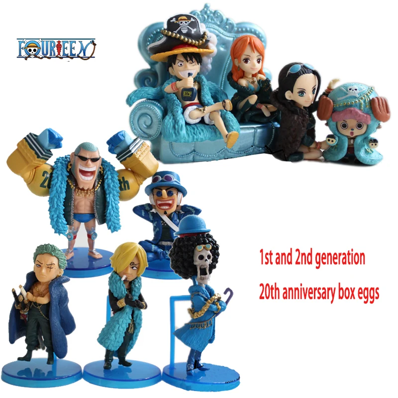 

One Piece Figures WCF 20th Anniversary Box Eggs Chopper Robin Nami Luffy Zoro Sanji BROOK Usopp Anime Collectible Model Toys