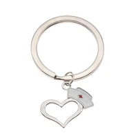 heart nurse hat cap medical workers student keyring keychain charms women jewelry accessories pendant gifts fashion
