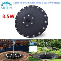 aisitin solar fountain with 2000 capacity battery and 4 fixed rods 3 5w solar powered fountain pump with led light for garden
