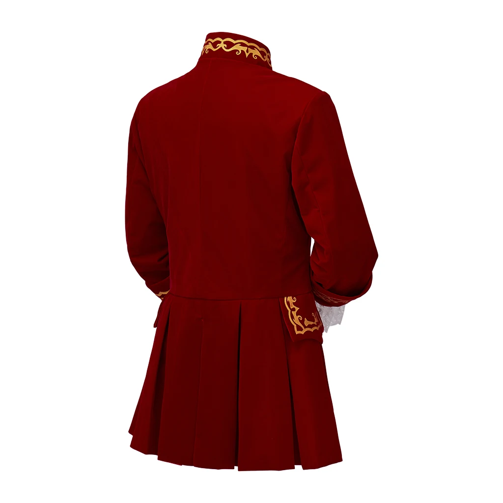 Средневековое викторианское ренессансное мужское красное винтажное золотое