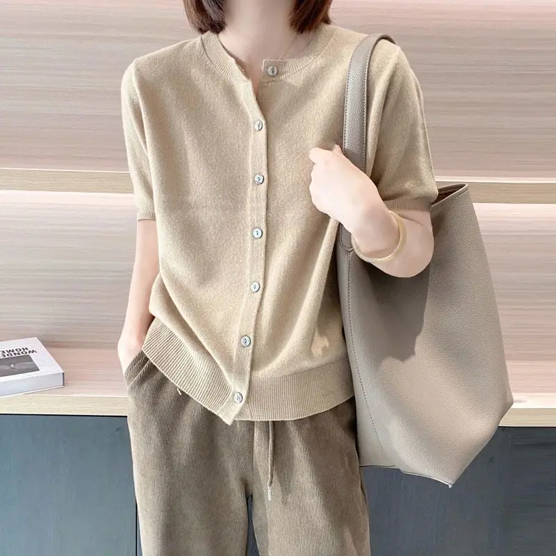 Тонкая футболка из ледяного шелка женский летний Повседневный Свободный Топ