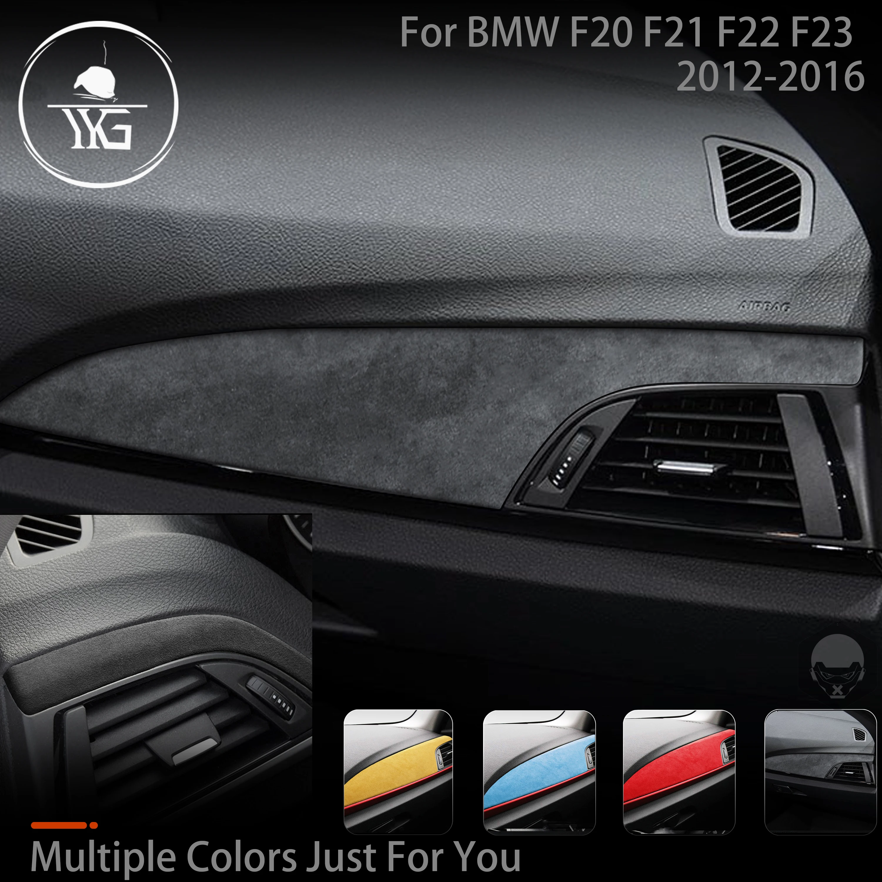 

Turn Fur Suede Wrap Cover For BMW 1 2 Series F20 F21 F22 F23 Dashboard Instrument Panel ABS Air Vent Trim Car Accessories