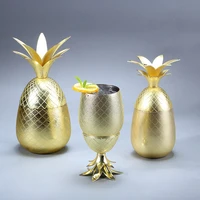 pineapple glass metal copper cup moscow mule cup cocktail drink wine glass home decoration bar accessories restaurant use