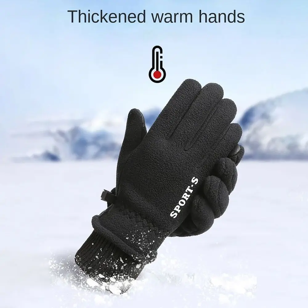 

Утолщенные перчатки для сенсорного экрана, удобные ветрозащитные варежки из флиса для вождения, модель зимние теплые лыжные перчатки, Осень-зима