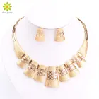 Новый Благородный Дубай дизайн модный костюм хрустальное ожерелье серьги Прекрасный Дубай золотопосеребренные Ювелирные наборы великолепные Сияющие