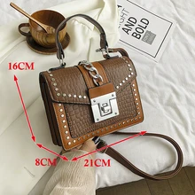 Fashion Alligator Women Shoulder Bags Designer Lock Handbags Luxury Pu Leatehr Crossbody Bag Small Flap Famale Purses 2022