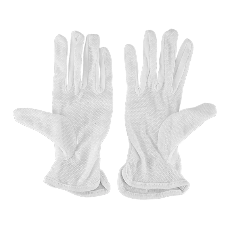 

FULL-Pair Protective Anti-Slip White Cotton Work Driving Gloves