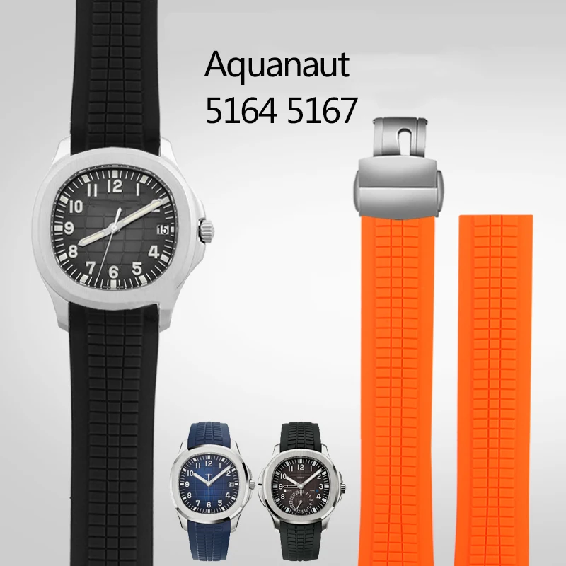 

Silicone Watch Strap for Patek Philippe Silicone Watch Strap Men's Grenade 5164/5167 Original Black Sports Rubber Watchband 21mm