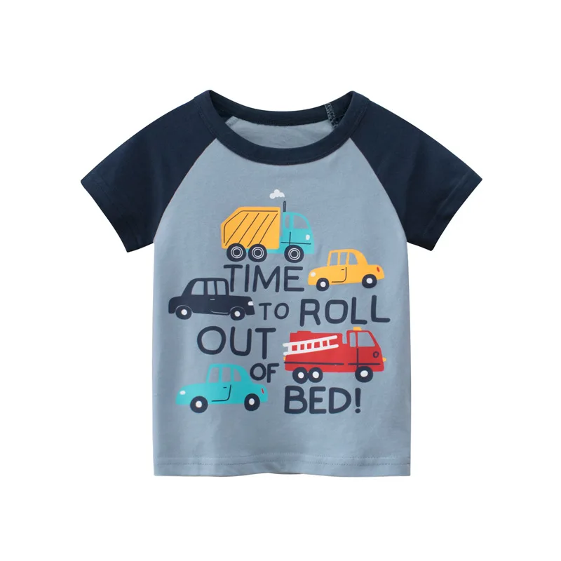 Boy Summer Casual Short Sleeve T-Shirts Toddler Kids Wear Cartoon Tee Shirt CrewNeck Top Children Fashion Clothing