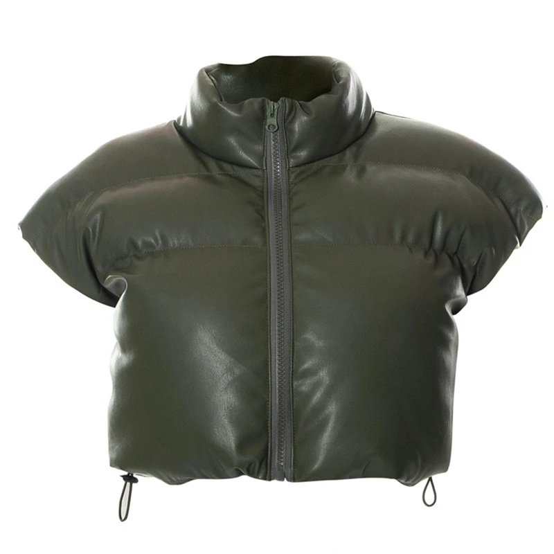 

Женский жилет на молнии с высоким воротником, жилет без рукавов, мягкий жилет-пуховик для куртки C