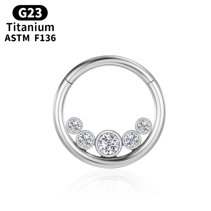 

Titanium Nose Ring Hoop Piercing Ear Cartilage Tragus Daith Helix Body Jewelry Tragus Piercing Helix Septum Clips Zircon Women